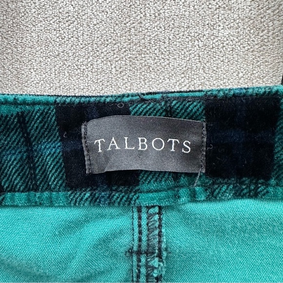 Talbots Velveteen Straight Leg Pants. Size 2. Green Plaid. - Picture 7 of 12